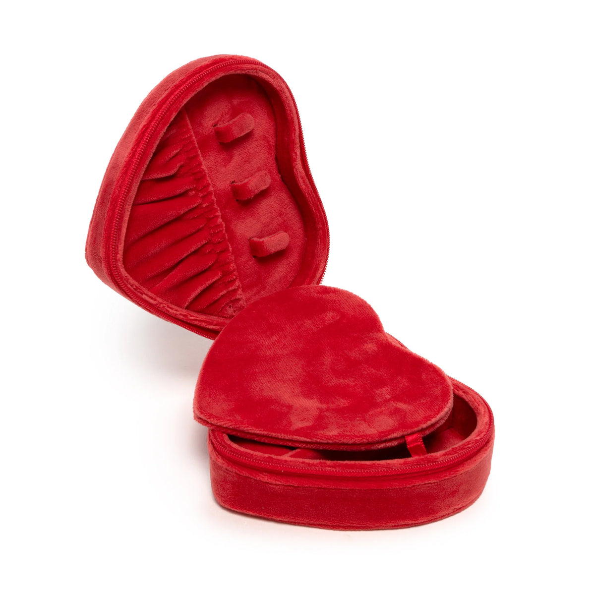 Zipper Heart Shaped Jewelry Box w/ Mirror