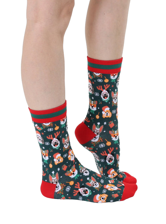 "Holiday Dogs" Women's Bamboo Socks