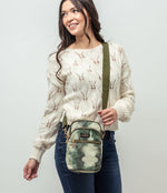 Roundtrip Convertible Sling & Crossbody Bag || Olive Tie Dye