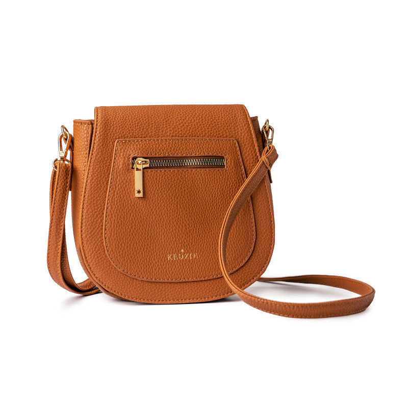 Camden Vegan Leather Mini Messenger (Chestnut)