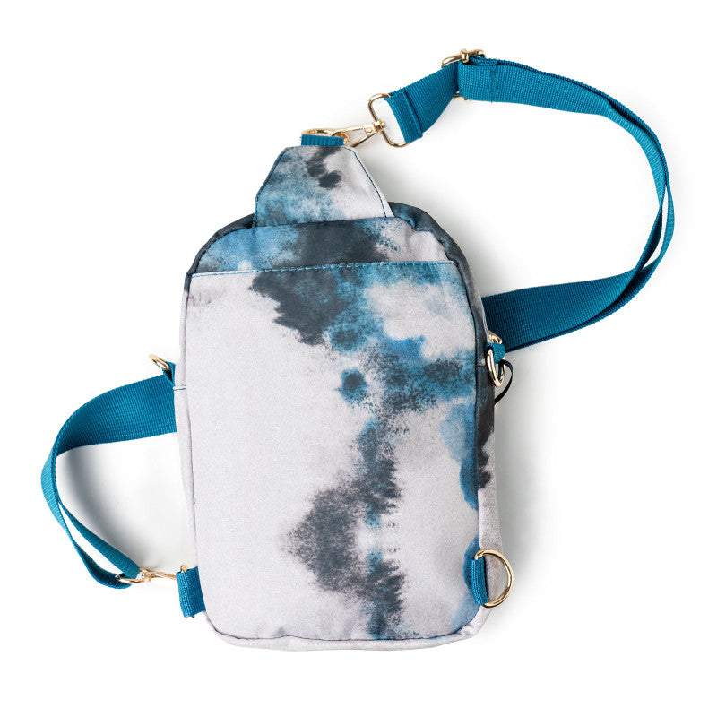 Roundtrip Convertible Sling & Crossbody Bag || Blue Tie Dye