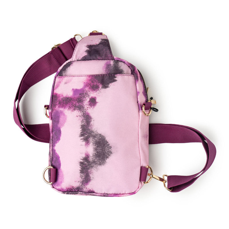 Roundtrip Convertible Sling & Crossbody Bag || Purple Tie Dye