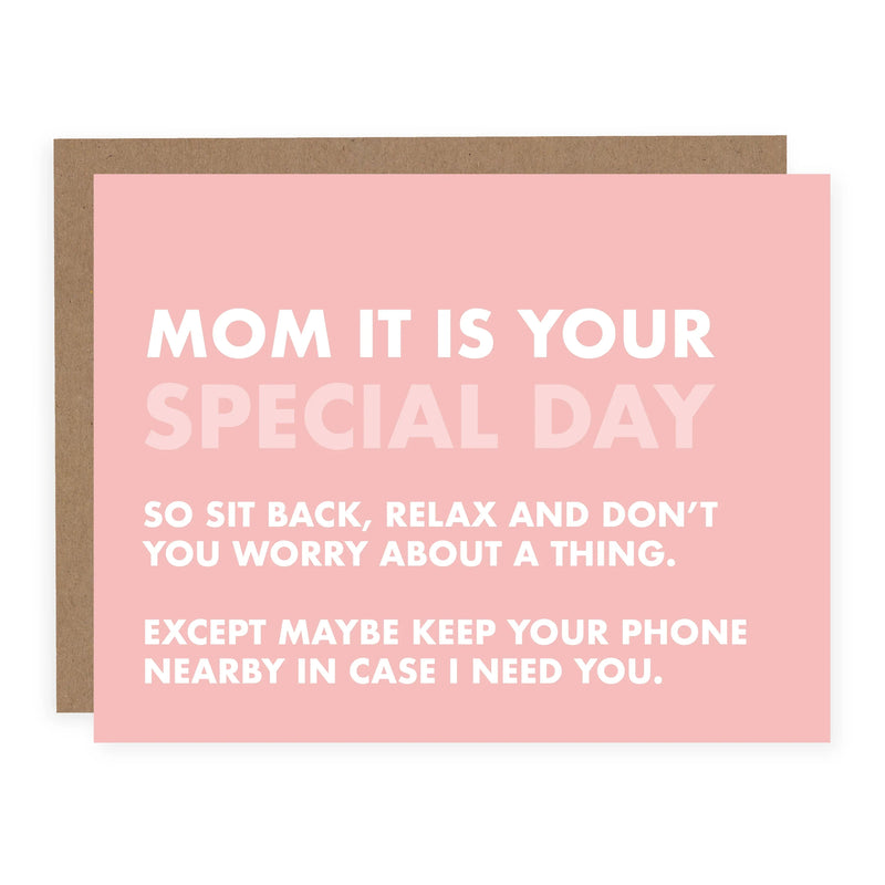 "Mom, It's Your Special Day" Mother's Day Card