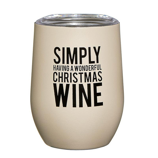 "Simply Having a Wonderful Christmas Wine" 12oz Wine Tumbler