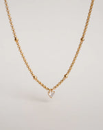 LUVO | GOLD CHAIN AND CRYSTAL HEART NECKLACE