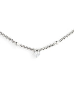 LUVO | SILVER CHAIN AND CRYSTAL HEART NECKLACE