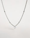 LUVO | SILVER CHAIN AND CRYSTAL HEART NECKLACE