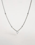 LUVO | SILVER CHAIN AND CRYSTAL HEART NECKLACE
