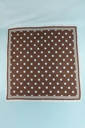 Polka Dot w/ Dotted Border Print Satin Square Scarf