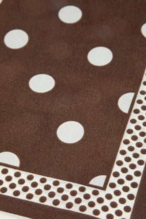 Polka Dot w/ Dotted Border Print Satin Square Scarf