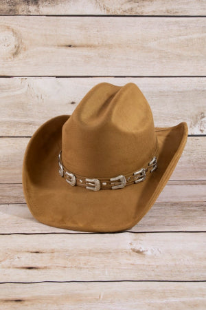 Tiny Buckle Detail Cowboy Hat (3 Colors)
