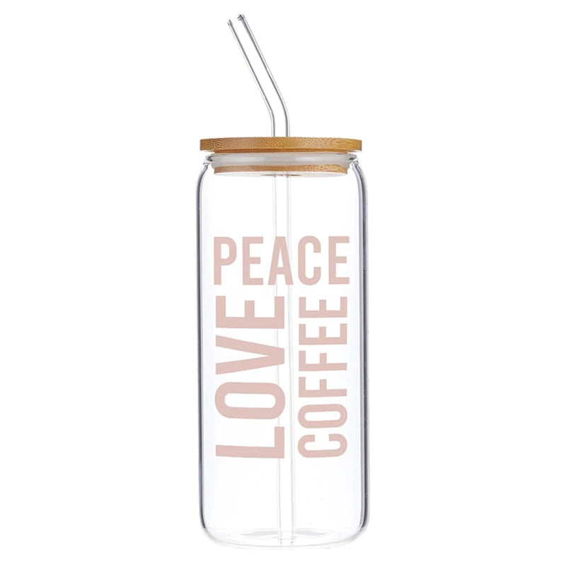 "Peace Love Coffee" 20oz Cold Brew Tumbler w/ Straw