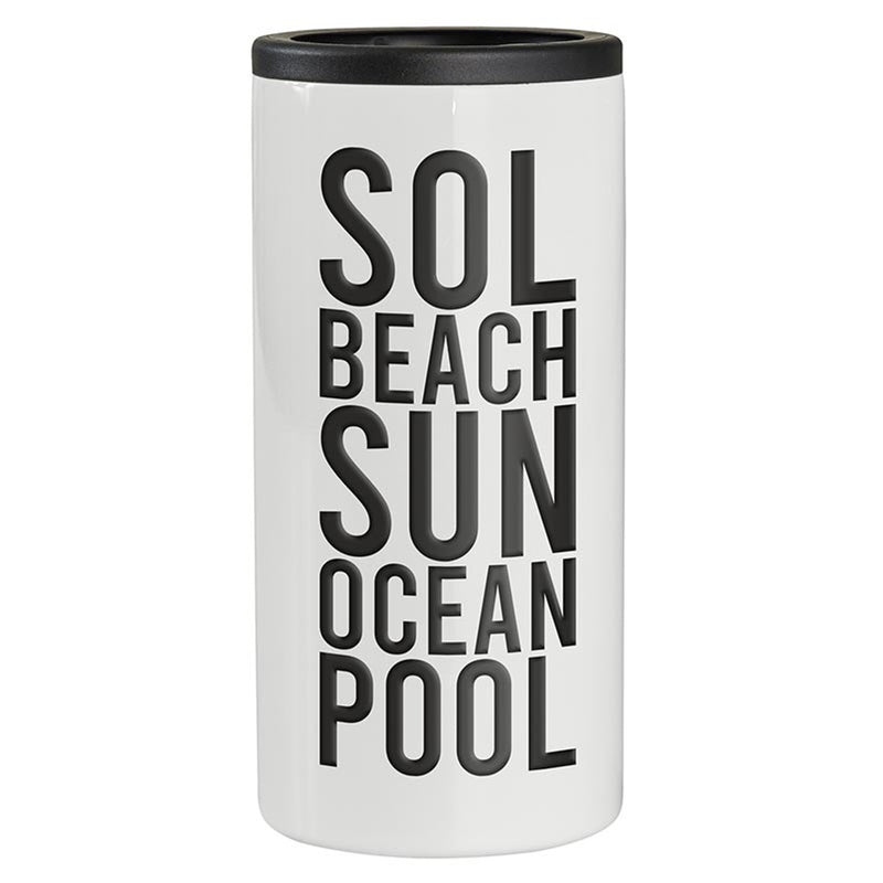 Skinny Can Cooler "Sol Beach Sun Ocean Pool"