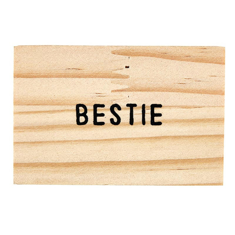 Wooden Gift Box "Bestie" Pendant Link Necklace