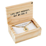 Wooden Gift Box "Dog Mom" Pendant Link Necklace