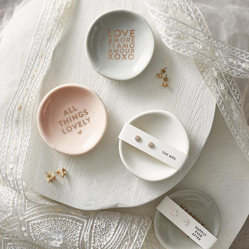 "The Mrs." Ceramic Dish & Earring Set