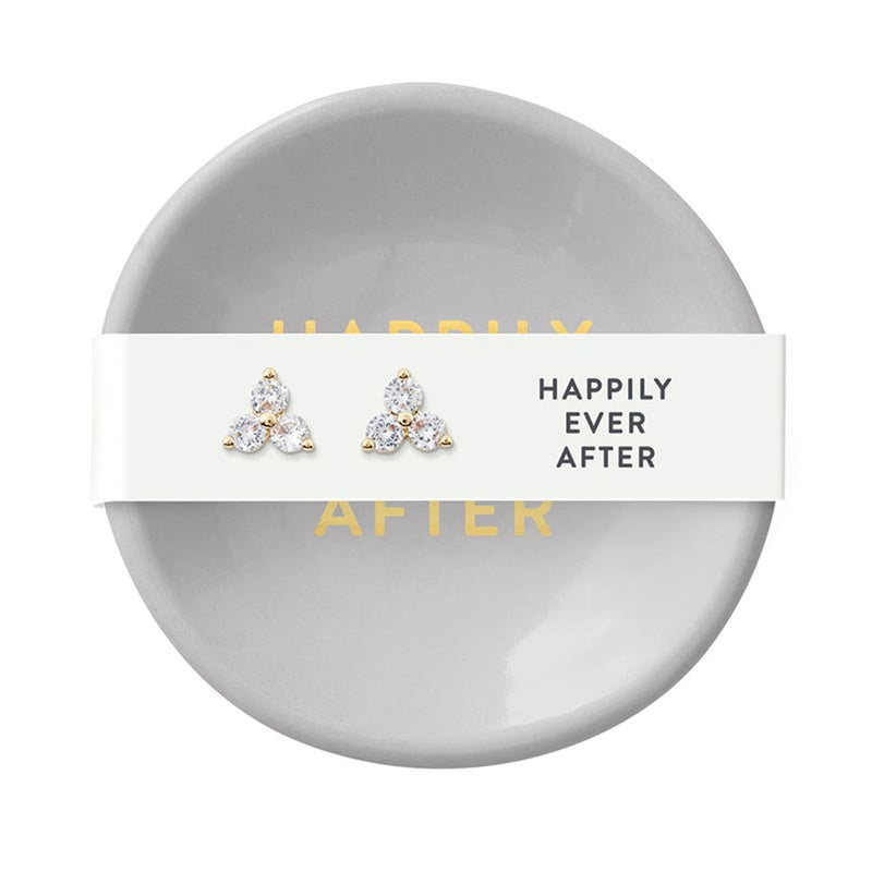 "Happily Ever After" Ceramic Dish & Earring Set