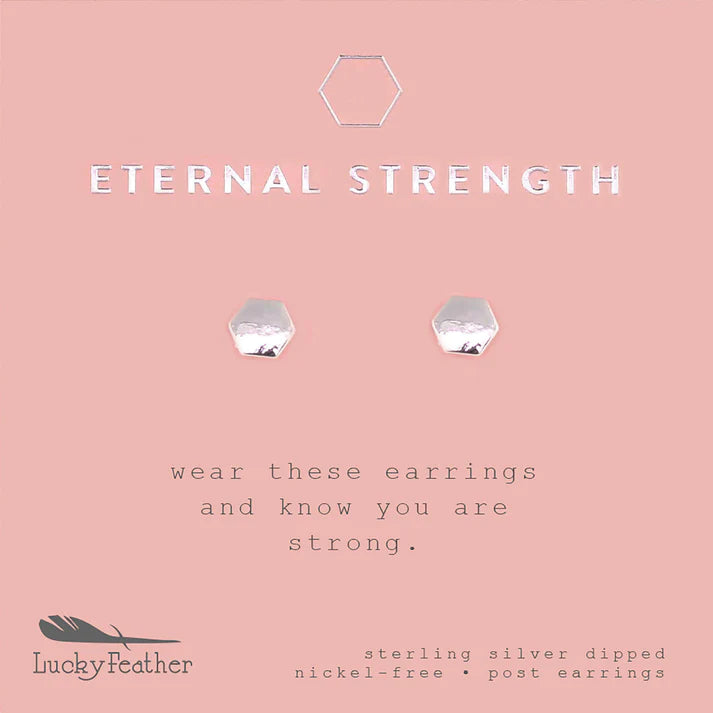 "Eternal Strength" || Sterling Silver Dipped Hexagon Shaped Earrings