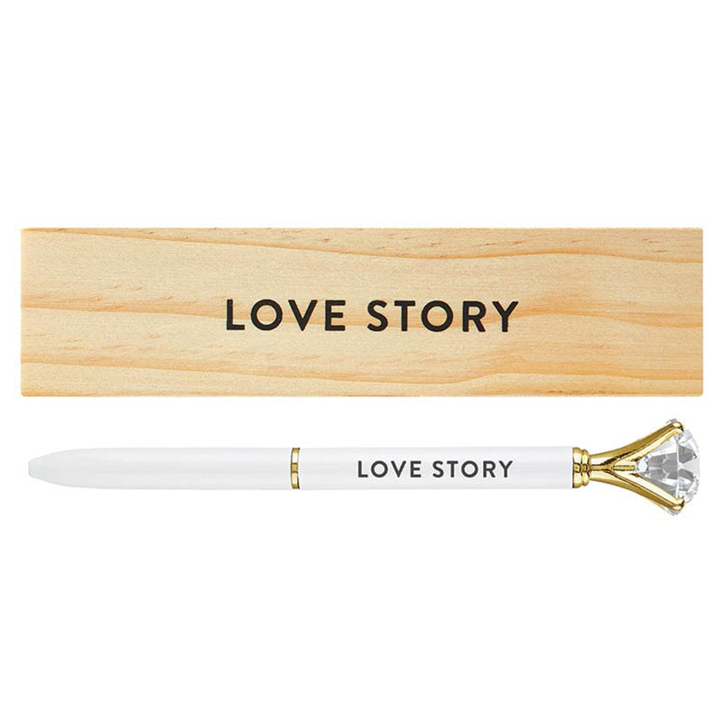 "Love Story" Gem Pen in Wooden Box