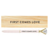 "First Comes Love" Gem Pen in Wooden Box