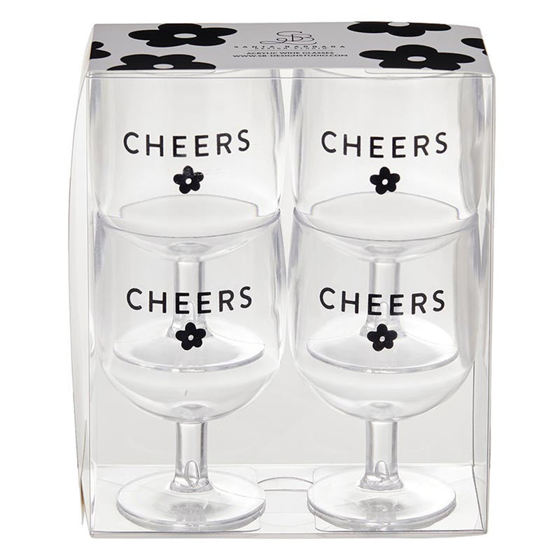 Stackable Acrylic Wine Glasses 10oz (Set of 4) - Cheers