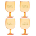 "Sunshine & Cocktails" Set of 4 Acrylic Stackable Wine Glasses