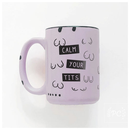 *Canadian Brand* | "Calm Your Tits" 15oz Mug (Purple)
