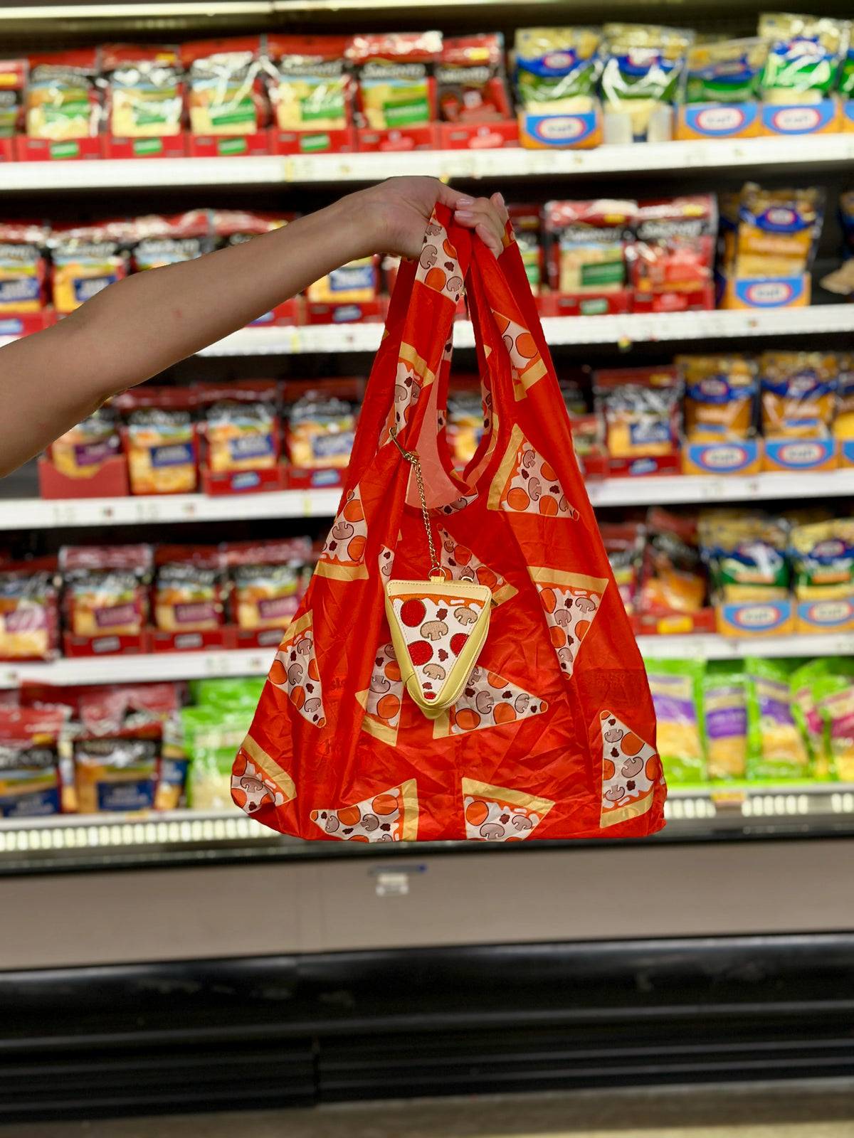 Pizza 2 in 1 Bag Charm & Reusable Shopper Bag