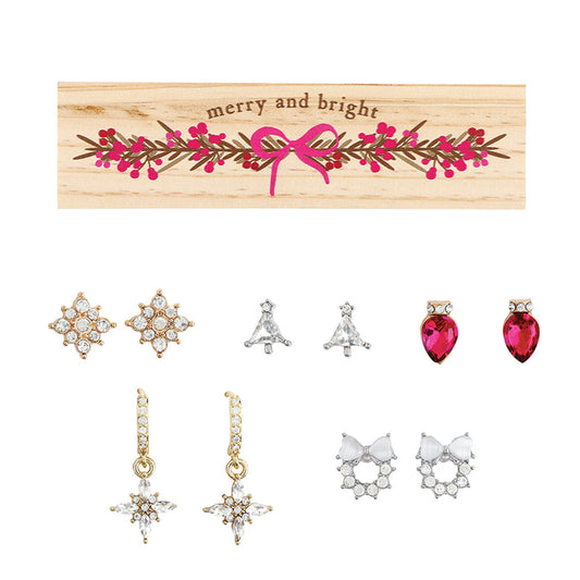 Merry & Bright Bling Box (5 Pairs of Sparkle Earrings!)