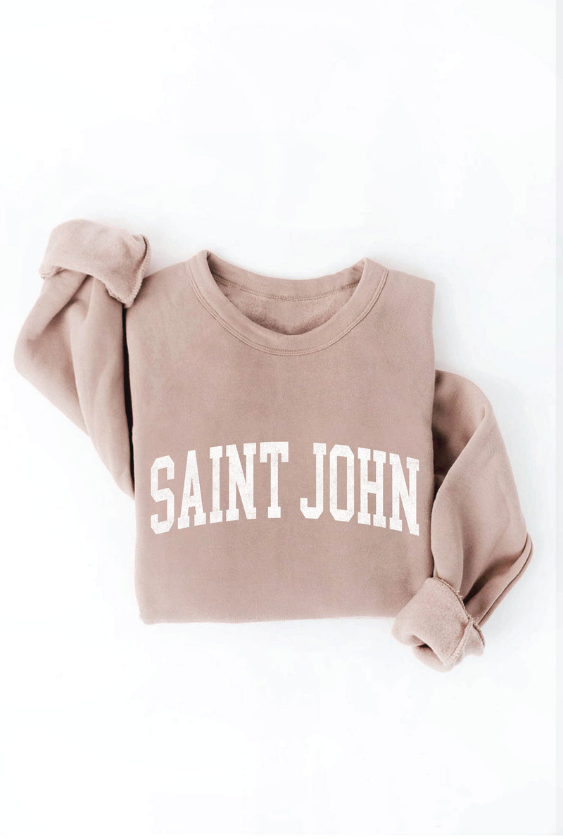 Unisex Saint John Sweatshirt (Block) - Tan