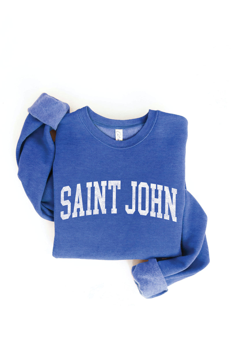 Unisex Saint John Sweatshirt (Block) - Heather Royal