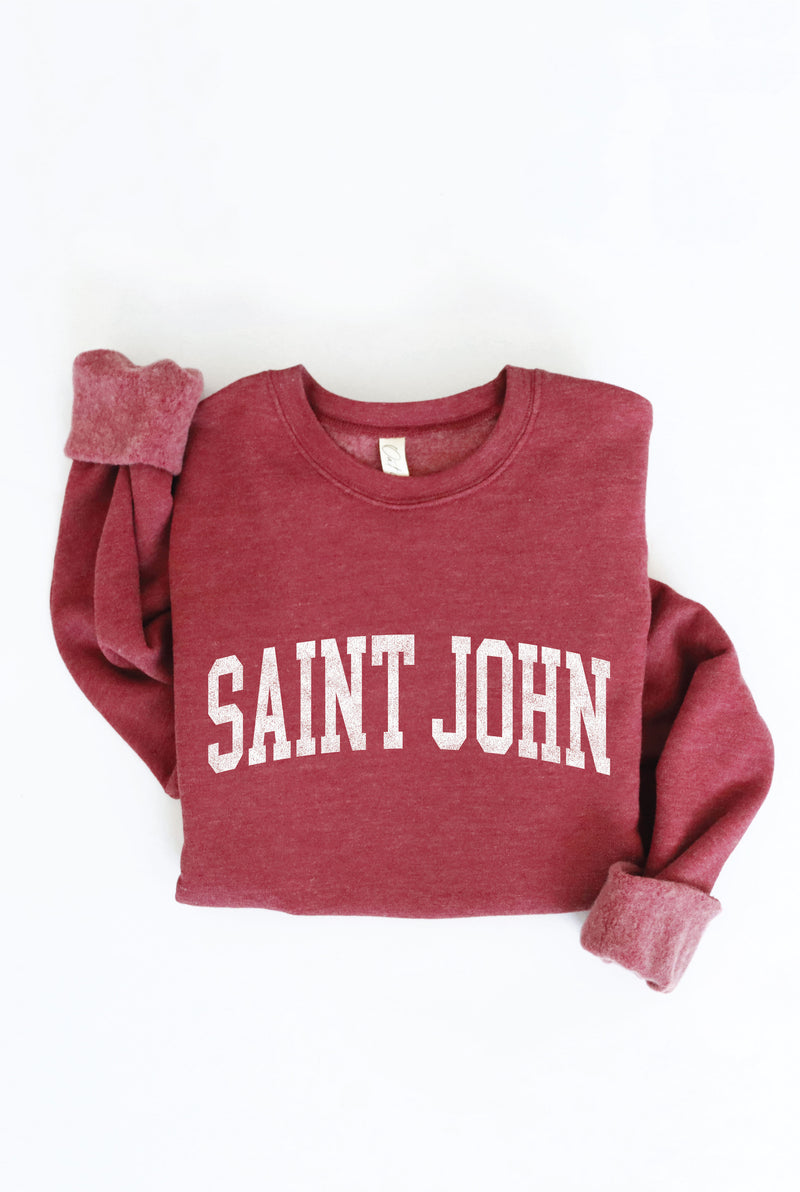 Unisex Saint John Sweatshirt (Block) - Maroon