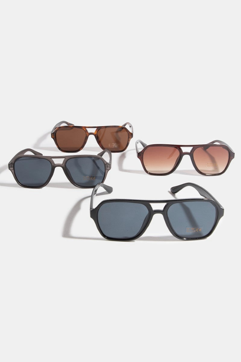 Modern Plastic Aviator Frame Sunglasses (4 Colors)