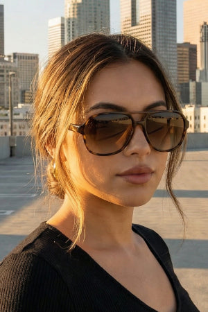 Modern Plastic Aviator Frame Sunglasses (4 Colors)