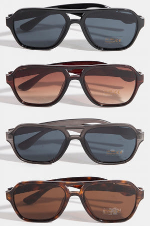 Modern Plastic Aviator Frame Sunglasses (4 Colors)