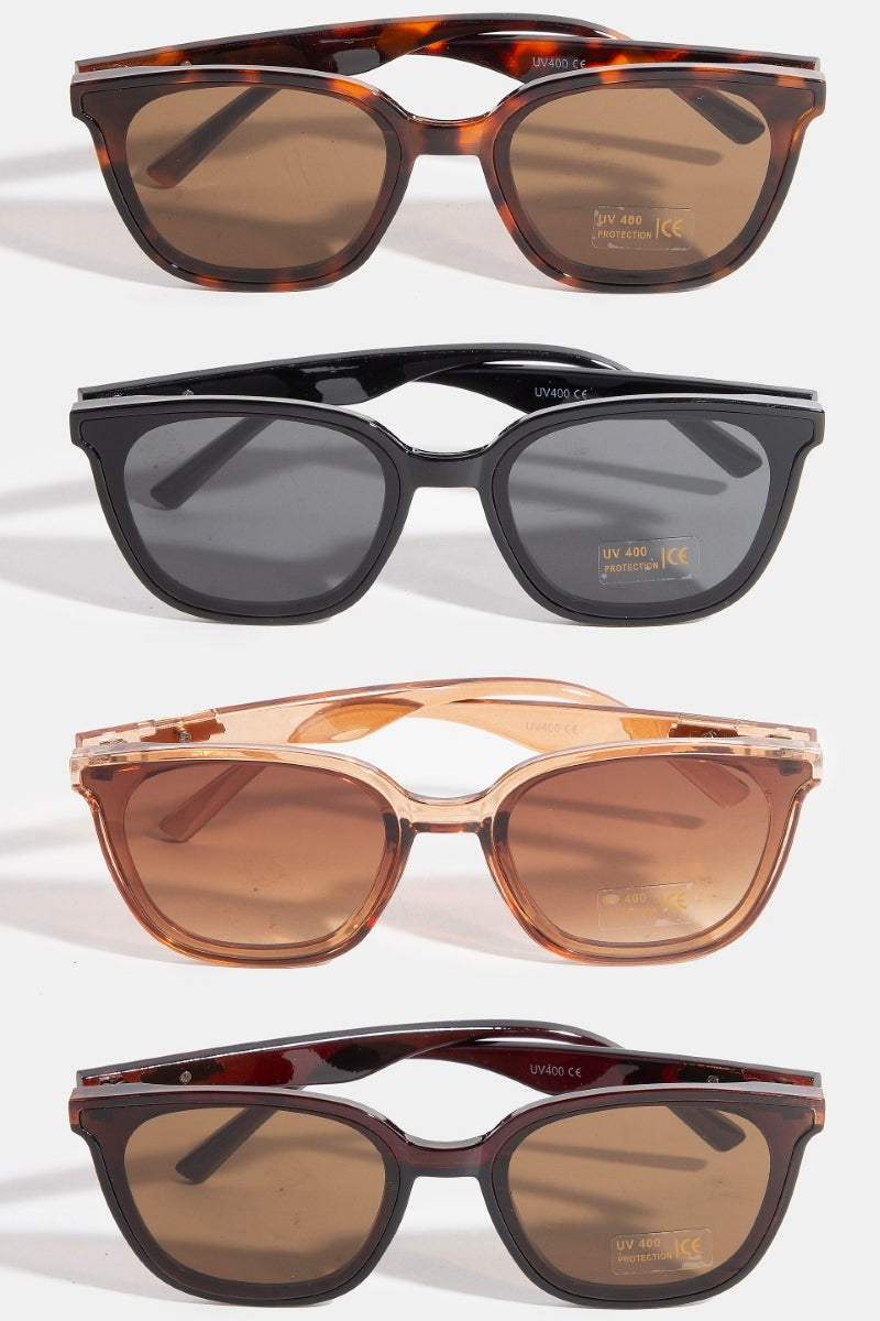 Simple Square Frame Sunglasses (4 Colors)