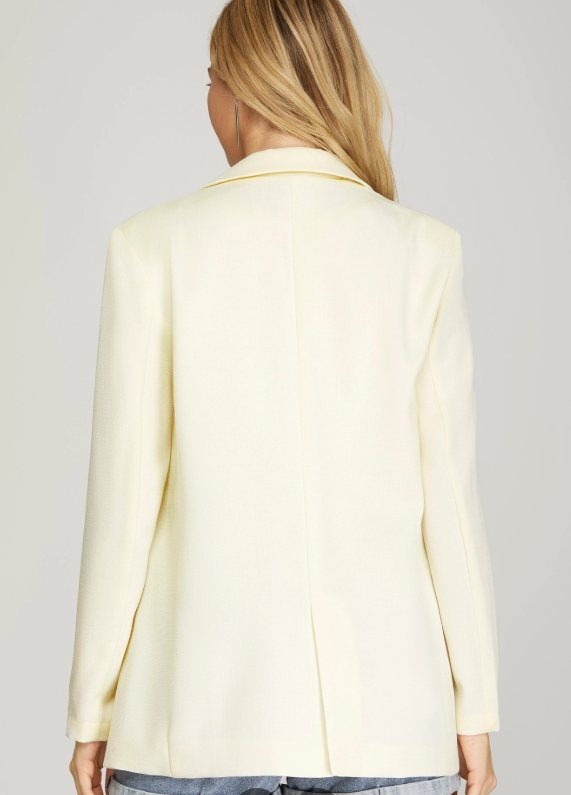 Single Breasted Woven Blazer (Off White)