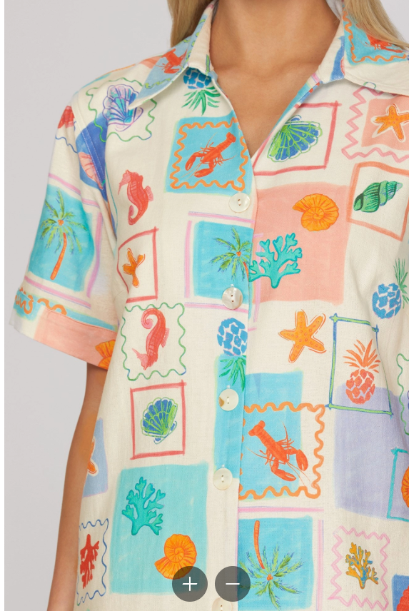 Coastal Short Sleeve Dress (Small - Large)