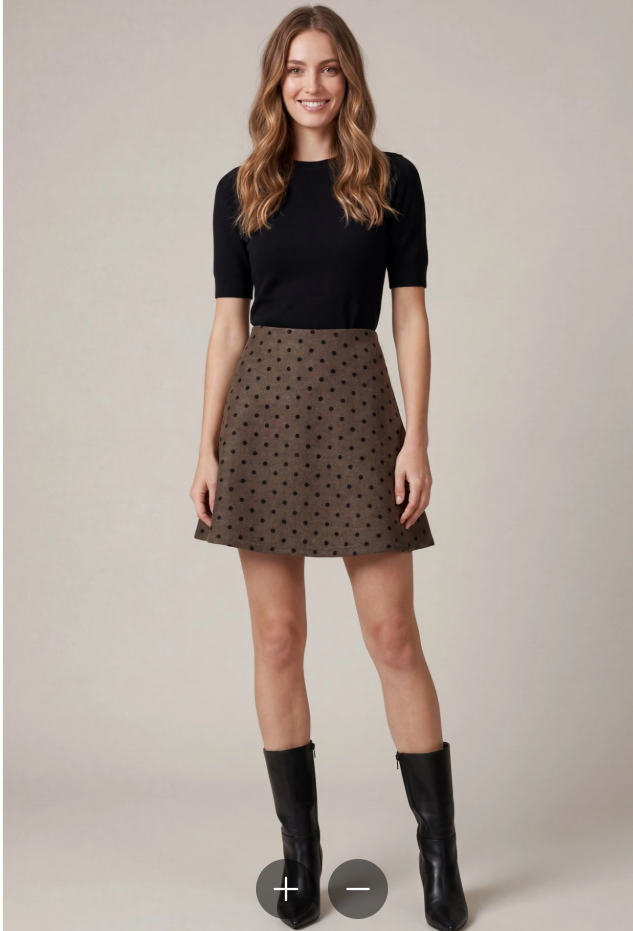 Fall Polka Dot Mini Skirt