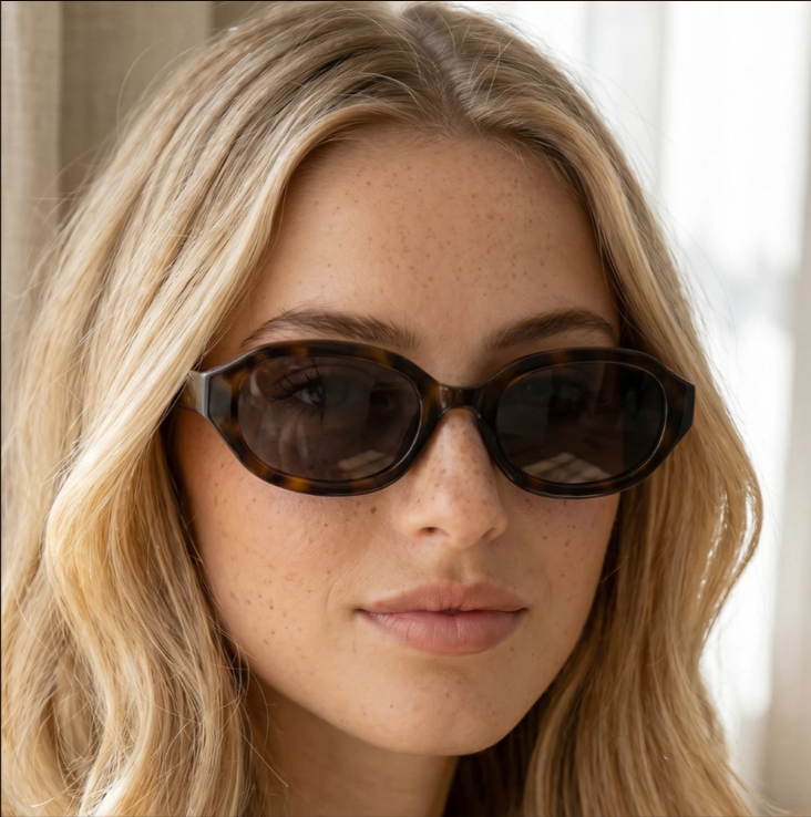 Bold Retro Oval Frame Sunglasses (4 Colors)