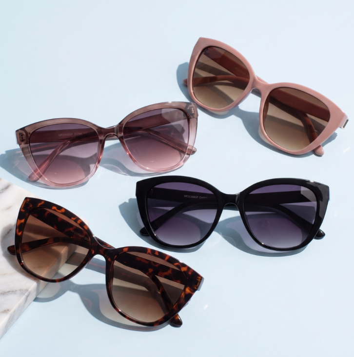 Classic Cat Eye Sunglasses w/ Temple Stud (4 Colors)
