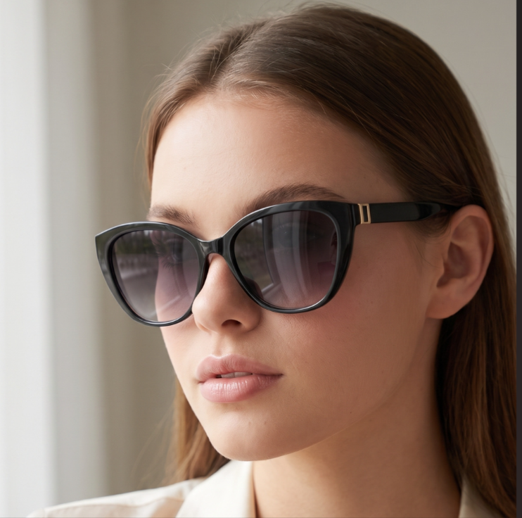 Classic Cat Eye Sunglasses w/ Temple Stud (4 Colors)
