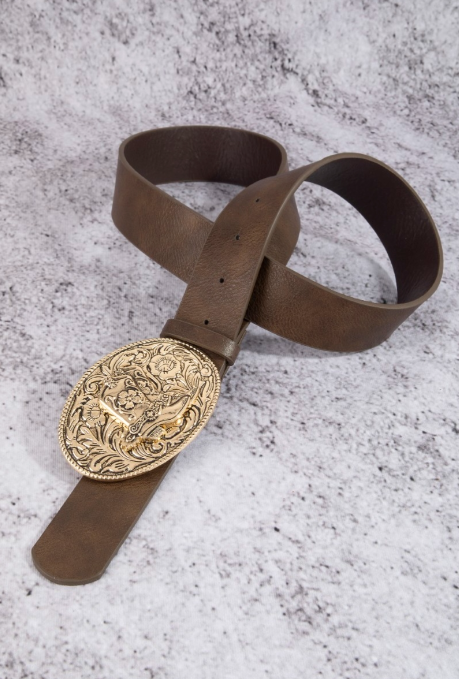 Vegan Leather Western Cowboy Boot Buckle Belt (3 Colors)