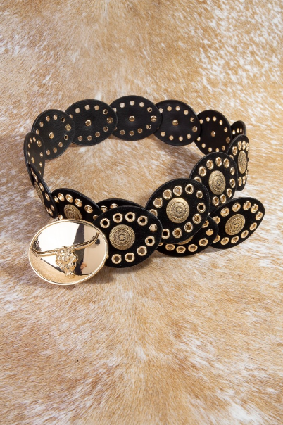 Longhorn Buckle Western Grommet Belt (2 Colors)