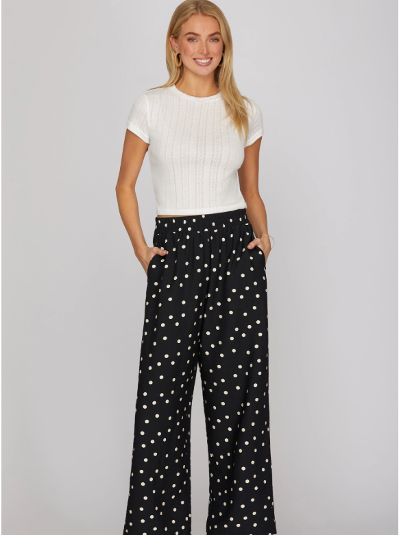 Side Pocket Polka Dot Pants