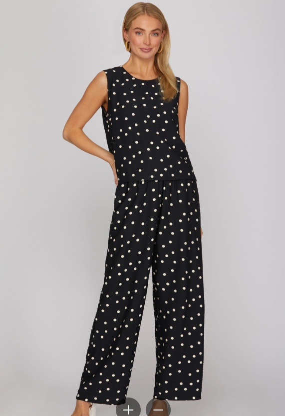 Side Pocket Polka Dot Pants