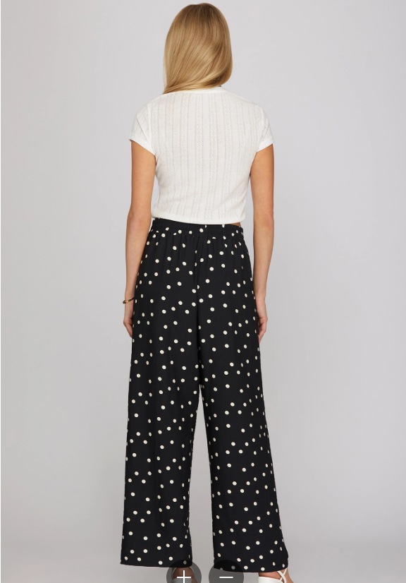 Side Pocket Polka Dot Pants