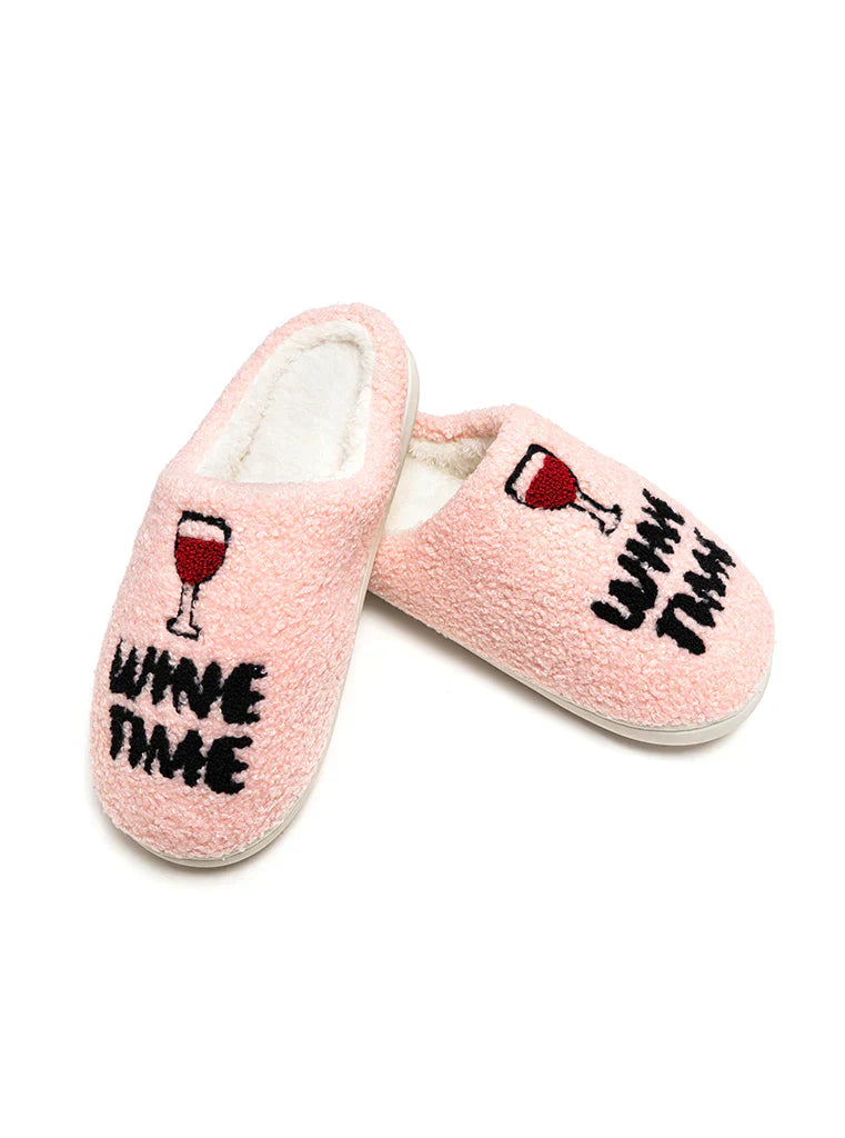 "Wine Time" Slippers
