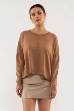 Drop Shoulder Round Neck Lightweight Sweater (Plus Size - Sienna)