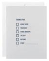 "Thanks For . ." Checklist Greeting Card
